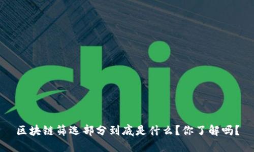 区块链筛选部分到底是什么？你了解吗？